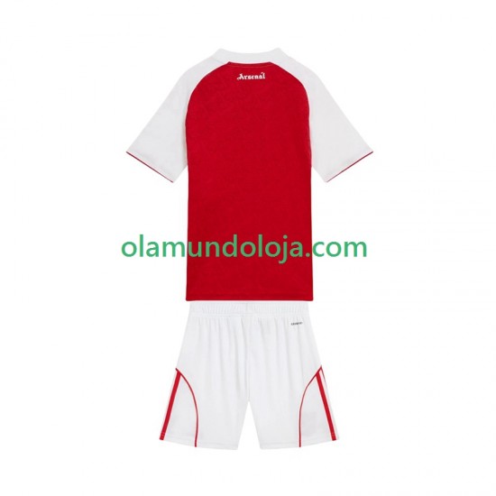 Camisola Arsenal Criança Equipamento Primeiro 2025-2026 Manga Curta